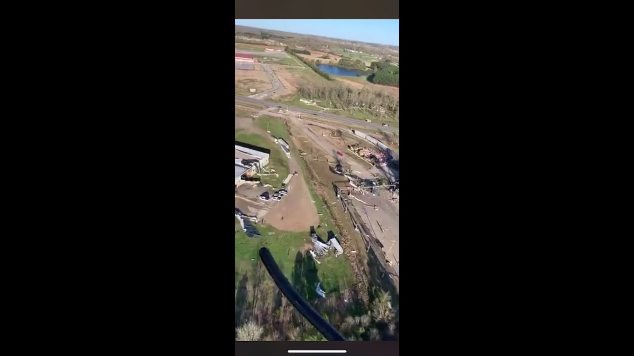 Aerial video of Jonesboro, shows path and damage of Saturday evening tornado