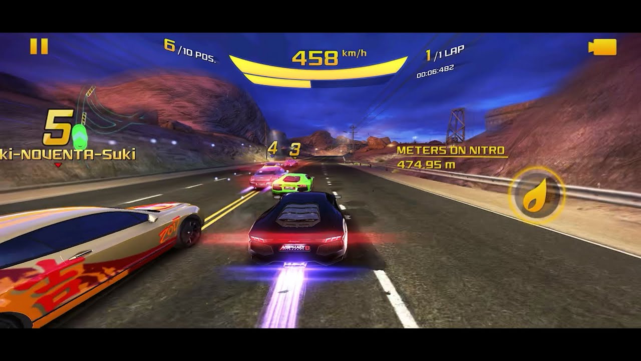 Asphalt 8, Lamborghini Aventador Coupé rank1682 multiplayer test