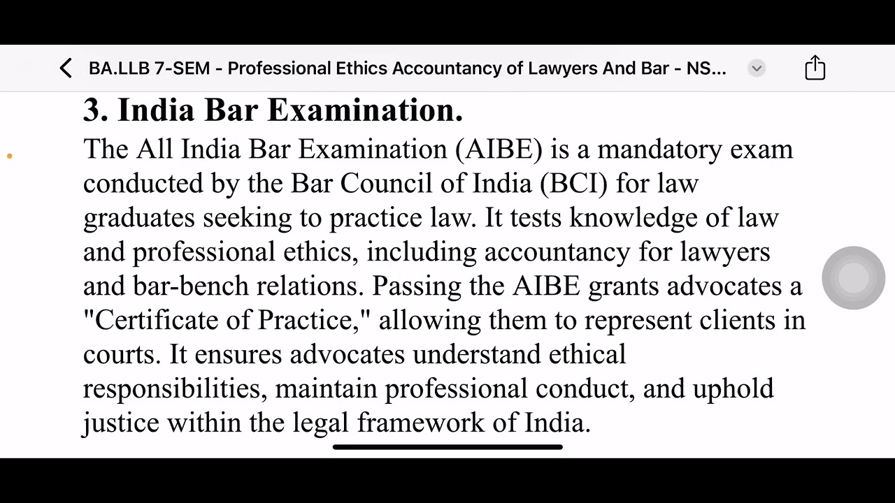 All India Bar Examination (AIBE) | Professional Ethics | Justice Insight 360