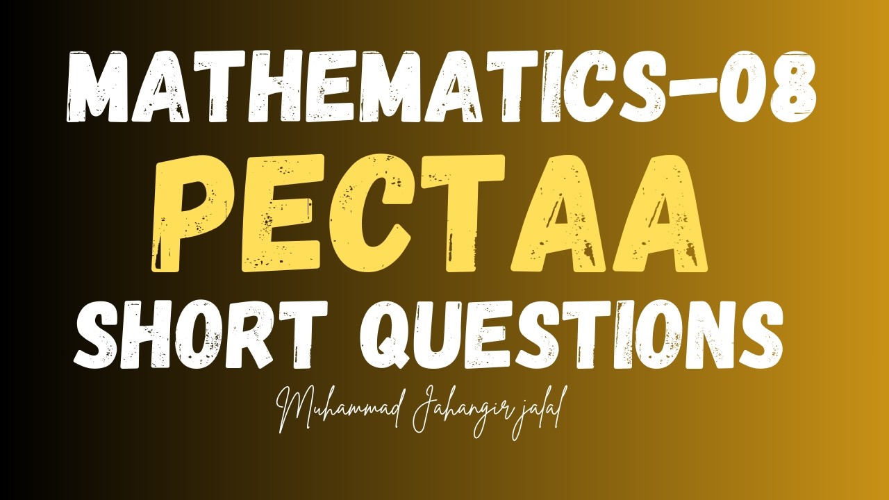 PECTAA Class 8 Model Paper MCQs | Section 01 Solved | Final Exam 11 March 2026