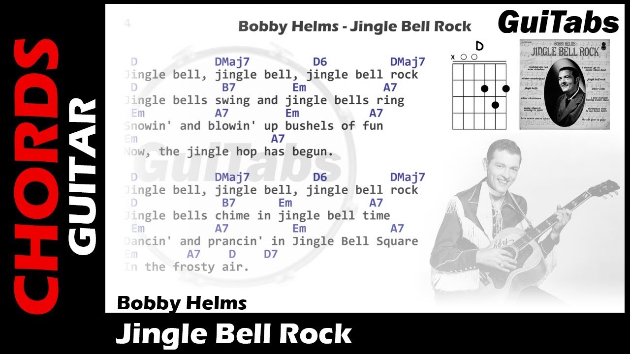 JINGLE BELL ROCK 🎸🎄🎅 - Bobby Helms ( Lyrics - GUITAR Chords 🎸- Karaoke )