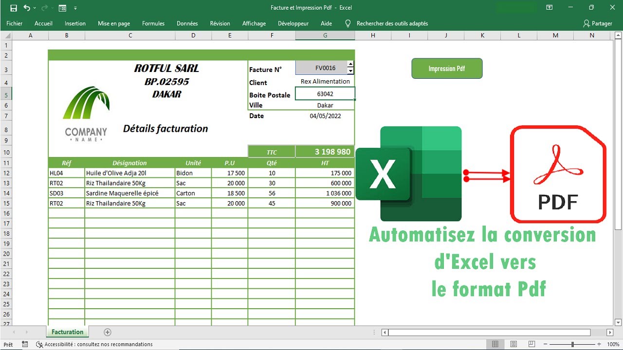 Macro de Conversion d'une facture Excel au format PDF (facile)