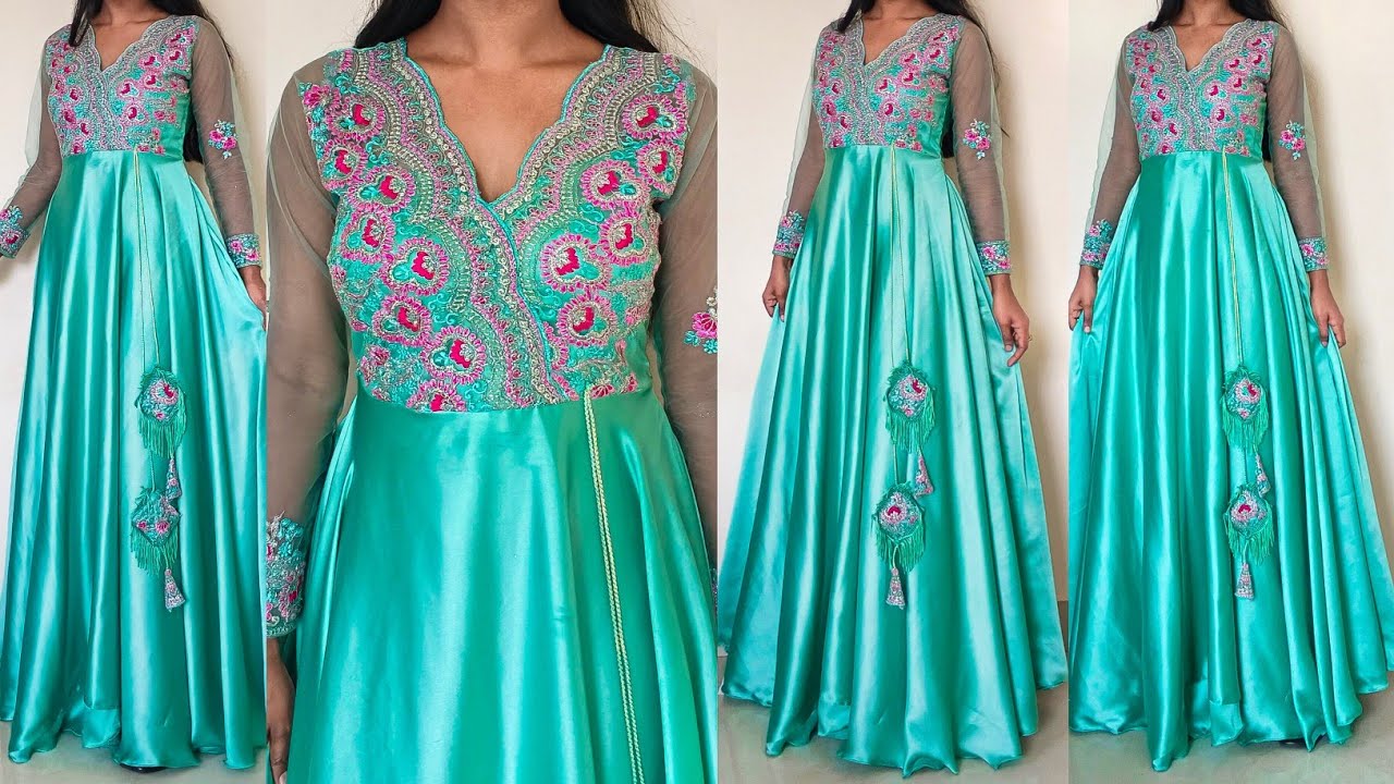 Party wear gown designing✨ | umbrella frock cutting & stitching | birthday/photoshoot dress cutting
