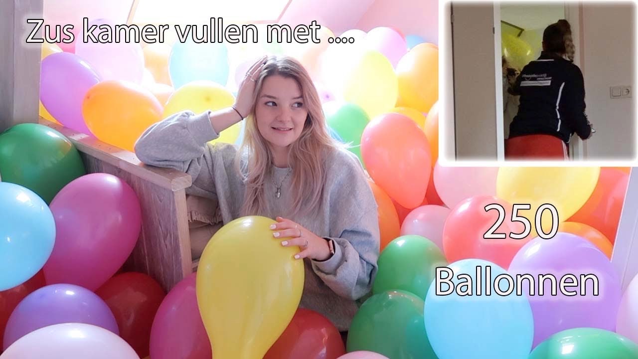 ZUS KAMER VULLEN MET 250 BALLONNEN... ZE VOND HET NIET ZO LEUK! Chloé Hebert