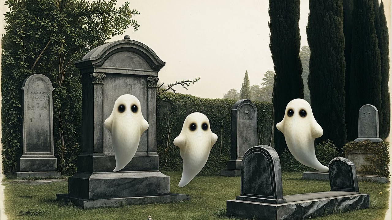Ghost At Graveyard Haunted Cemetery Frame TV Art Screensaver ⚰️ Dark Vintage Gothic & Spooky Eerie