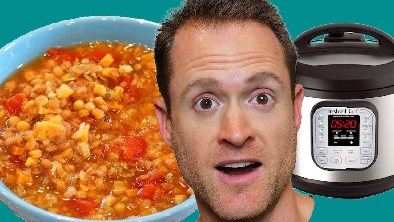 No Chop Vegan LENTIL SOUP - Instant Pot - Oil Free - SOS Free