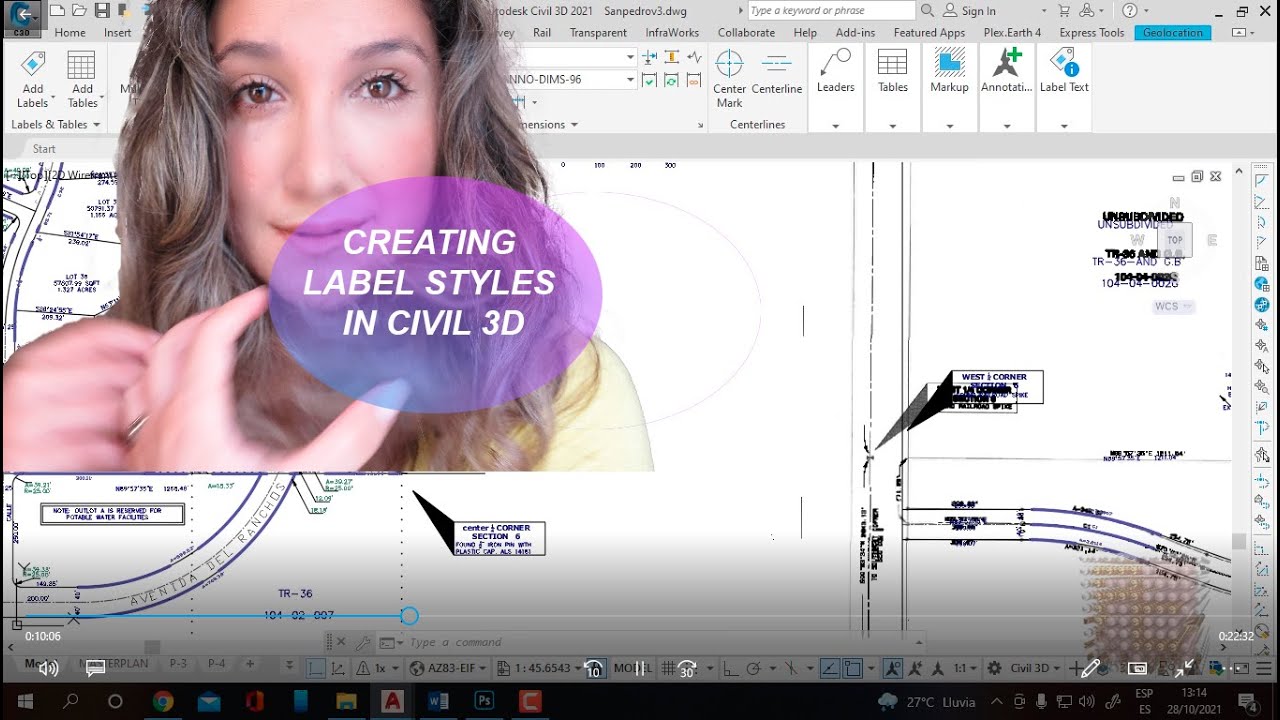 Adding labels with Autocad civil3d | Civil 3d 2021 |