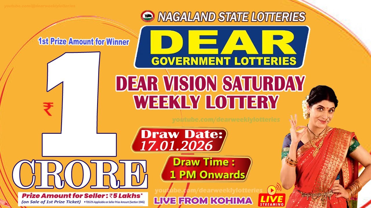 DEAR VISION SATURDAY DEAR 1 PM ONWARDS DRAW DATE 17.01.2026 NAGALAND LOTTERIES