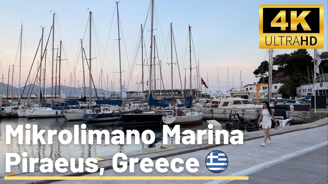 Piraeus, Greece - 4K Mikrolimano Marina - walking tour - 60 fps HDR Μικρολίμανο, Athens