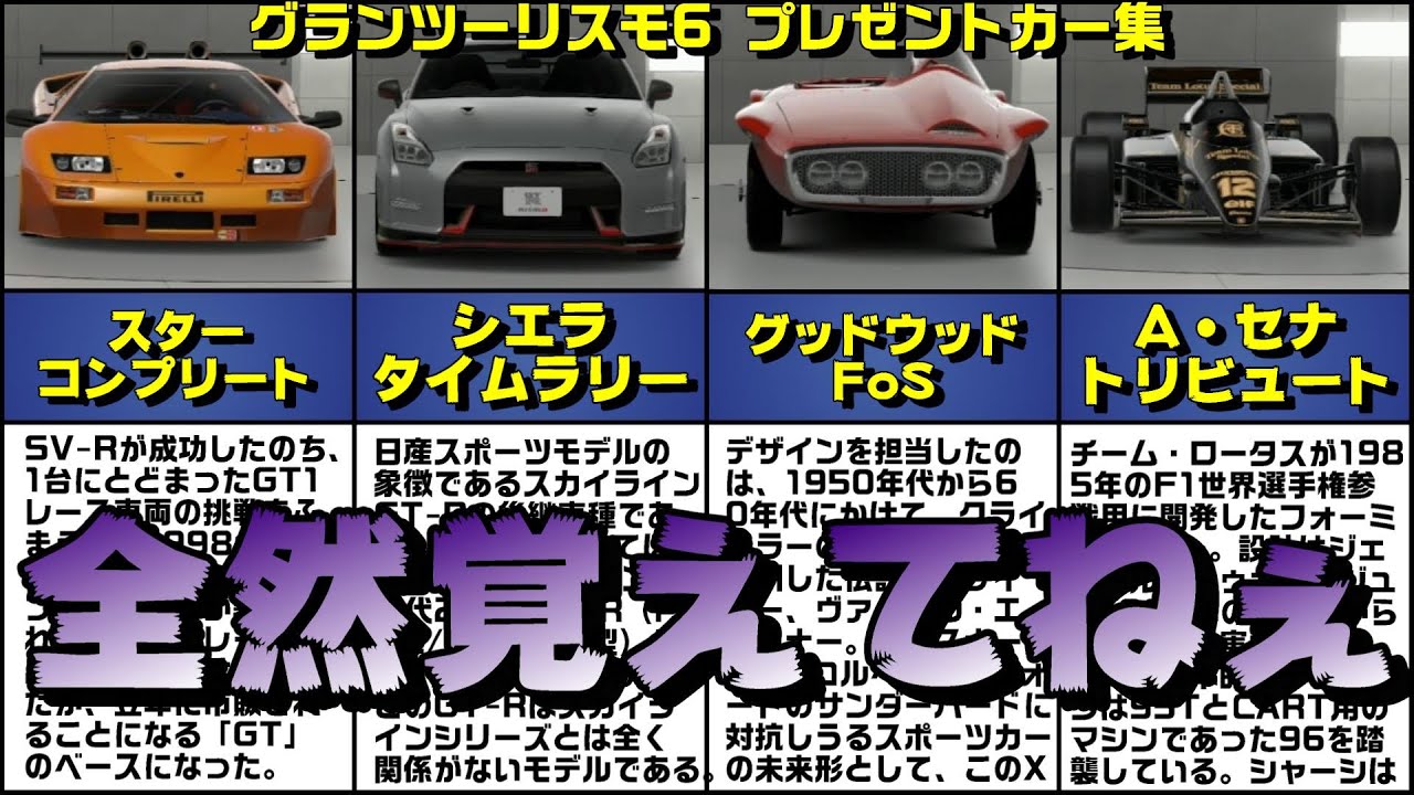 【グランツーリスモ6】まったく記憶にないプレゼントカー集【何くれたっけ？】
