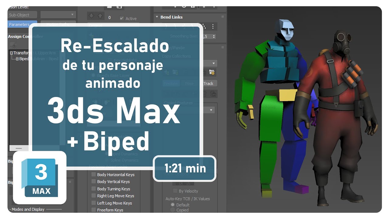 Escala y Transforma tu personaje riggeado con BIPED (3DSMAX y CHARACTERSTUDIO)
