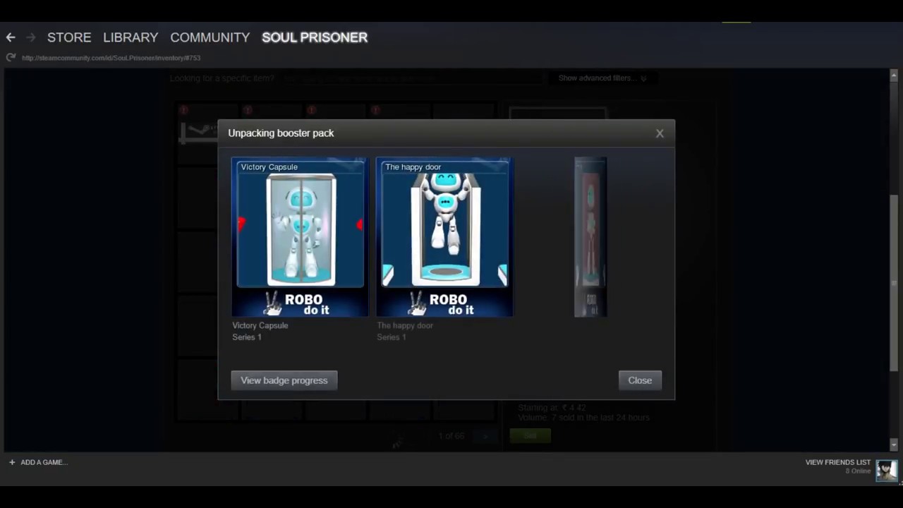 Unpacking Booster Packs on Steam
