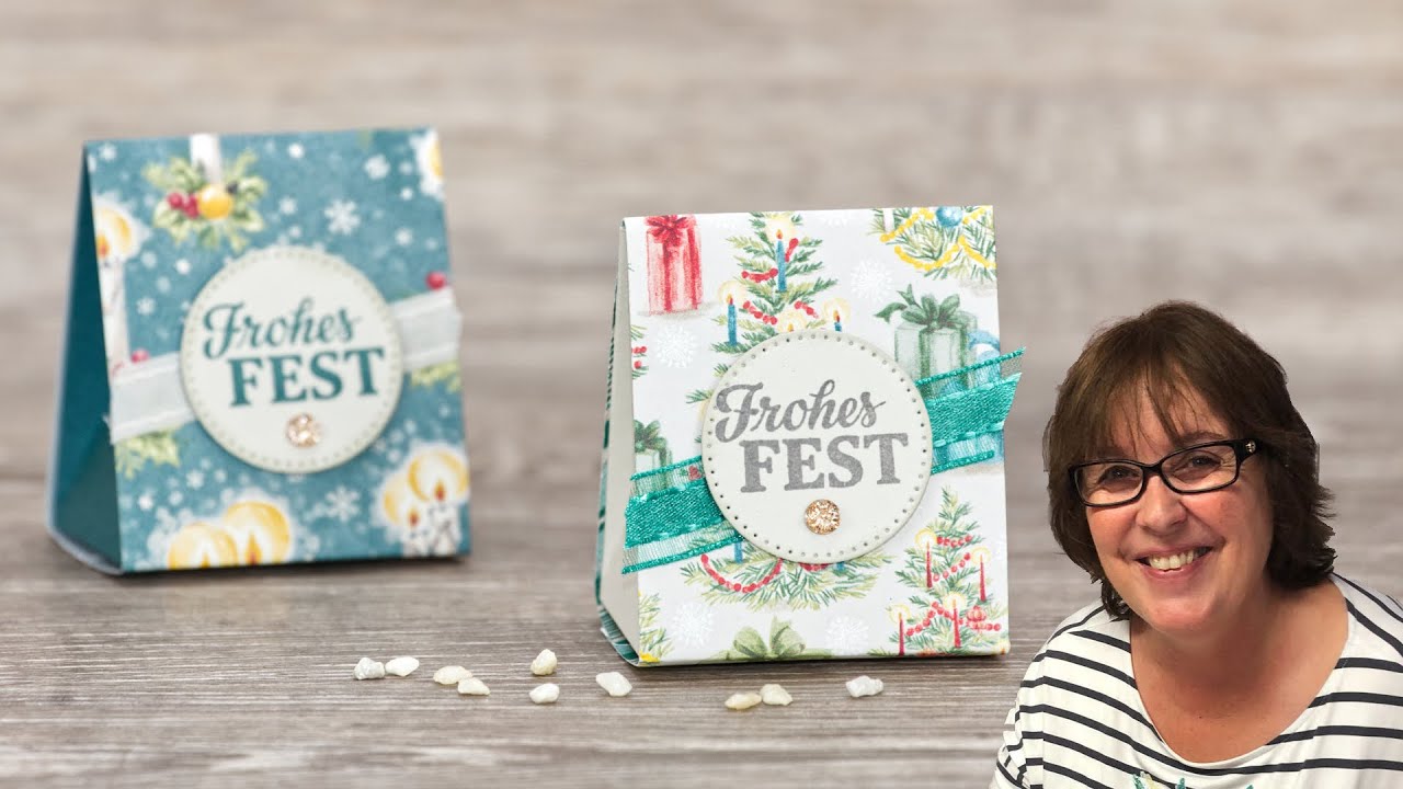 Weihnachtliche Dreiecksbox / Süßes Goodie schnell gebastelt / Kleines Geschenk für Weihnachtsgäste