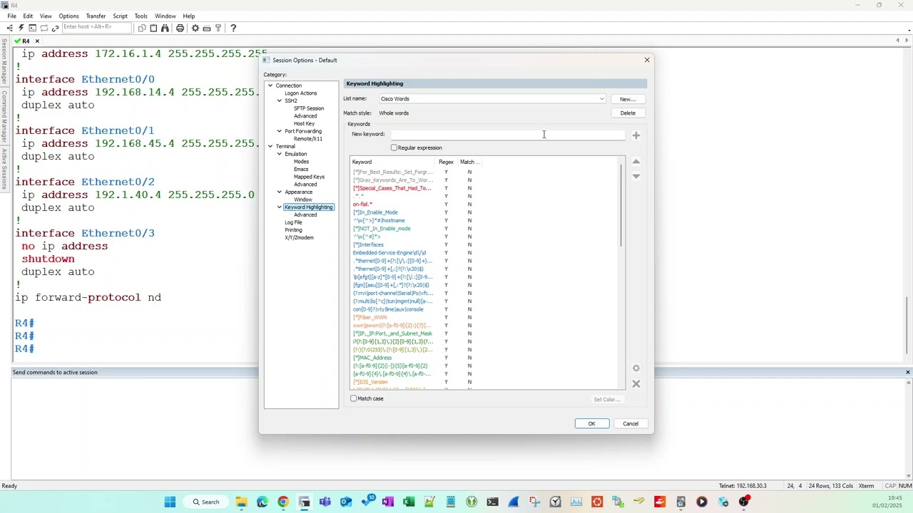Secure CRT - How to add Colour highlighting for Cisco devices