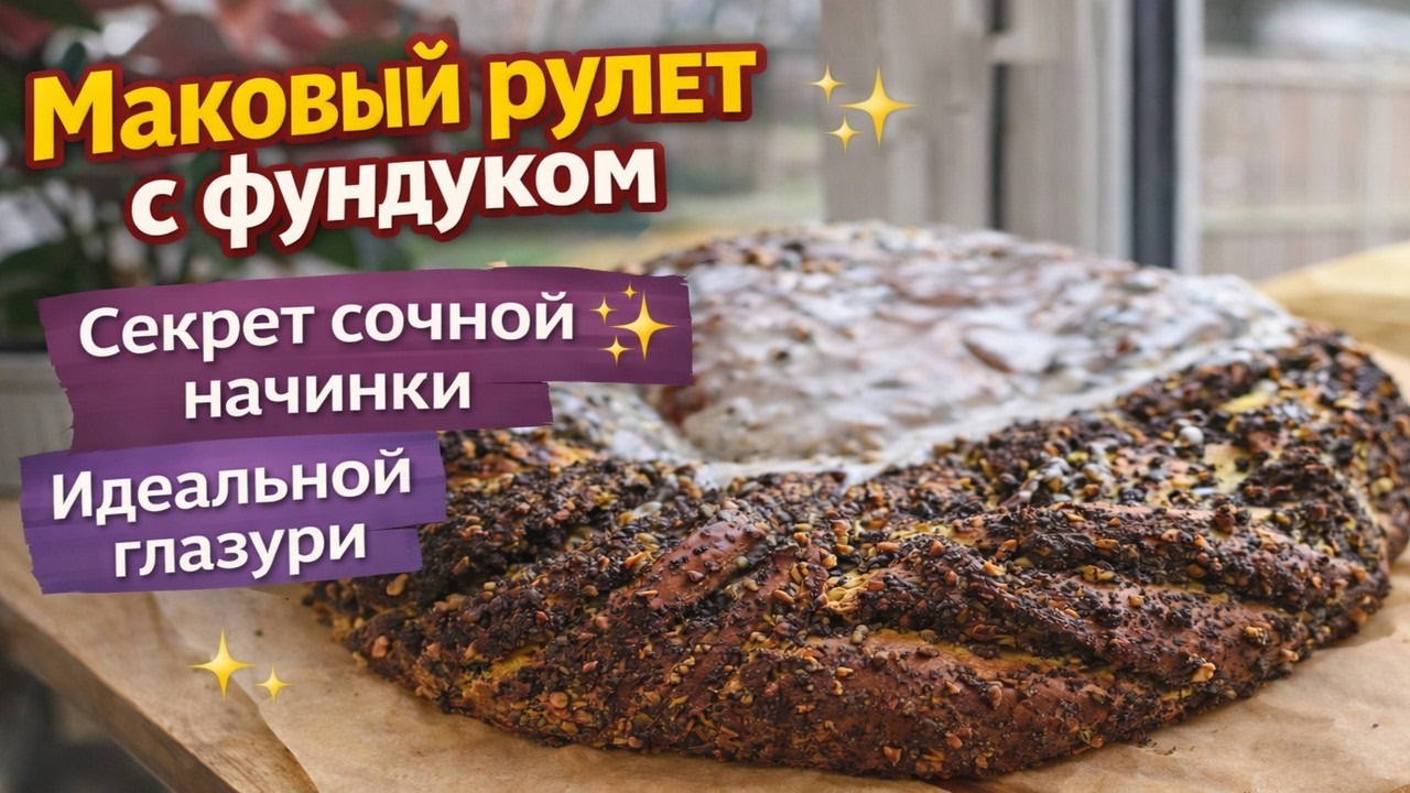 Маковый рулет с фундуком ✨ Секрет сочной начинки