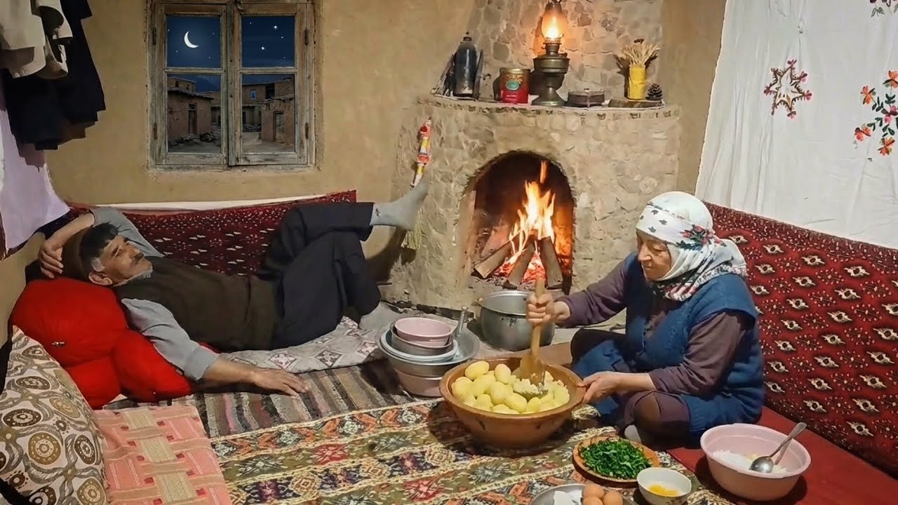 Уютная зимняя ночь в деревне ❄️ | Медленная жизнь с сельской парой 🌙