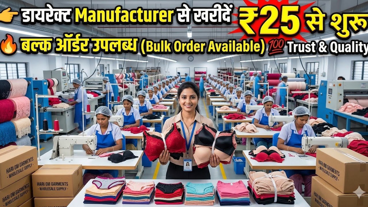 Bra, Panty मात्र ₹25 में / Undergarments Factory DELHI / सबसे सस्ता Bra, Panty Wholesale🔥 में खरीदें