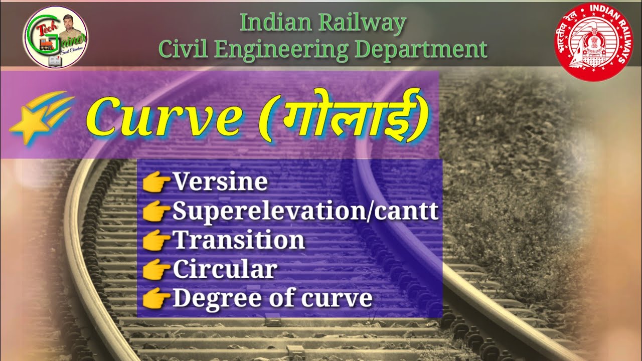 Curve | गोलाई | curve versine, superelevation, transition, radius and degree measurement