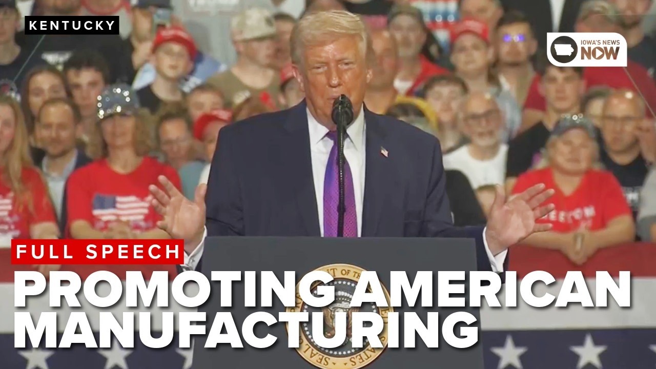 President Donald Trump speaks at facility in Northern Kentucky during U.S. manufacturing tour