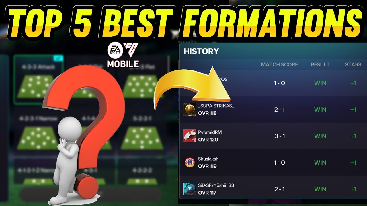 FCMOBILE H2H BEST FORMATIONS || TOP5 META FORMATIONS FOR FCMOBILE H2H || HOW TO SELECTE PLAYERS