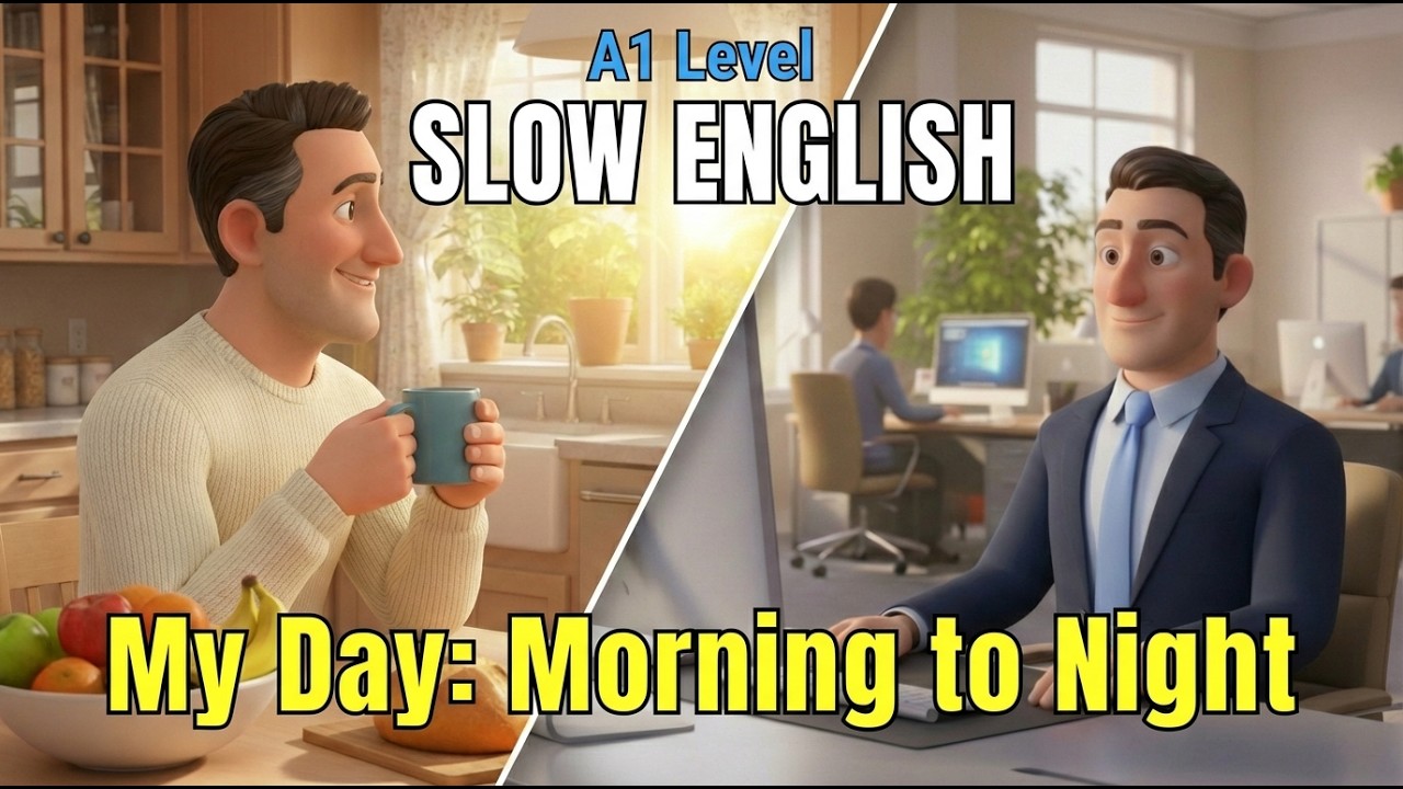 Dad’s Full Day Story | Easy English Listening for Beginners (A1-A2)