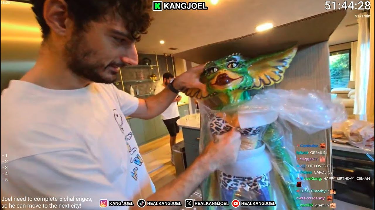 Joel goes to Ice Poseidon home with a gift for his birthday