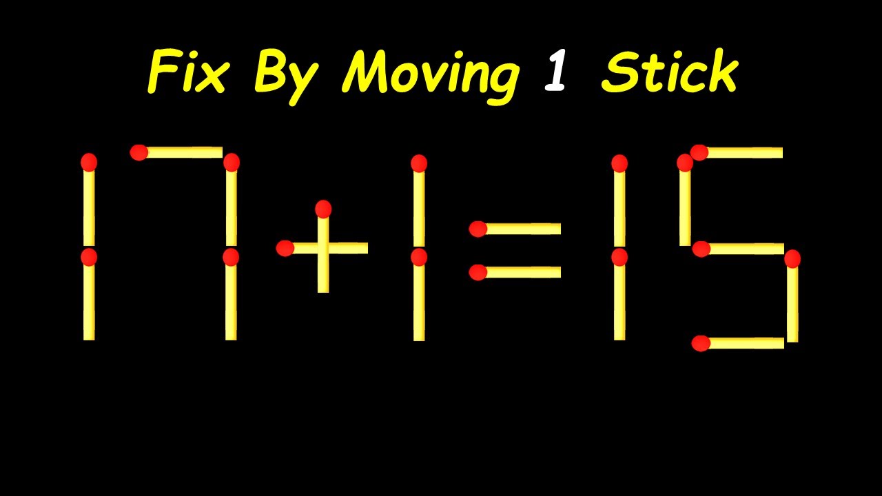 IQ Test: Move One Matchstick to Make the Equation Correct!