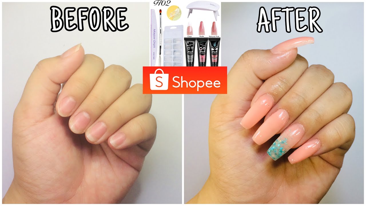 TESTING THIS POLYGEL KIT FROM SHOPEE! (with LED LAMP!!) + UNBOXING
