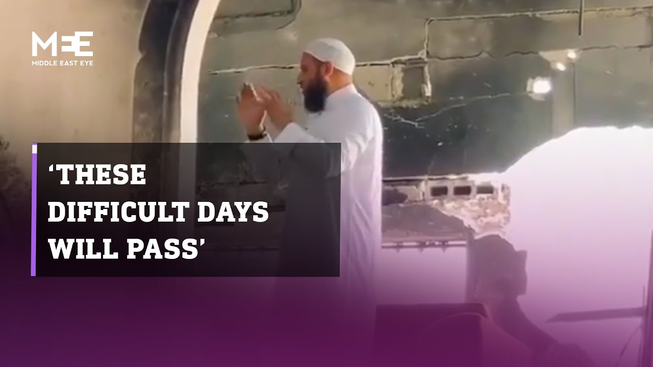 Friday Prayer in a destroyed mosque in northern Gaza