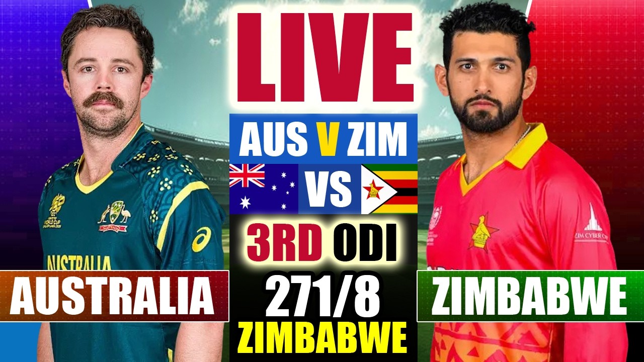 🔴LIVE: Zimbabwe vs Australia, SECOND INNINGS | ZIM vs AUS 3rd ODI Live Score