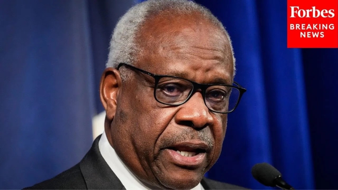 Justice Clarence Thomas Asks Question During Oral Arguments In Key Gun Rights Case
