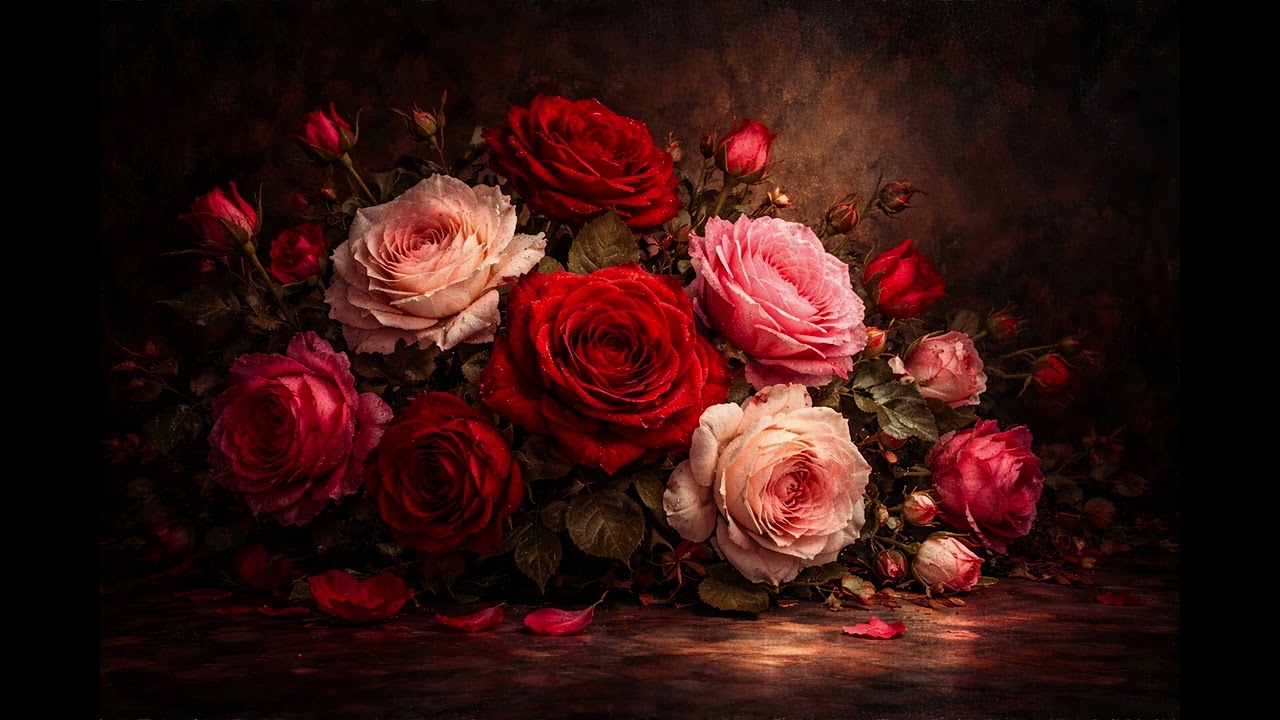 باقة ورد أنيقة | لوحة تلفاز رومانسية 💐 | Screen Saver for TV