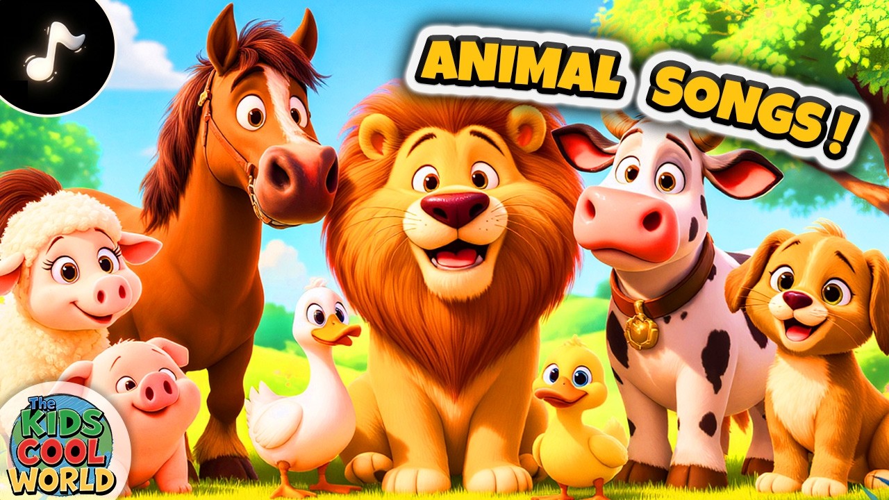 Animal Song | FUN Animal Songs (and Sounds) for Kids 🐶🐮🦁