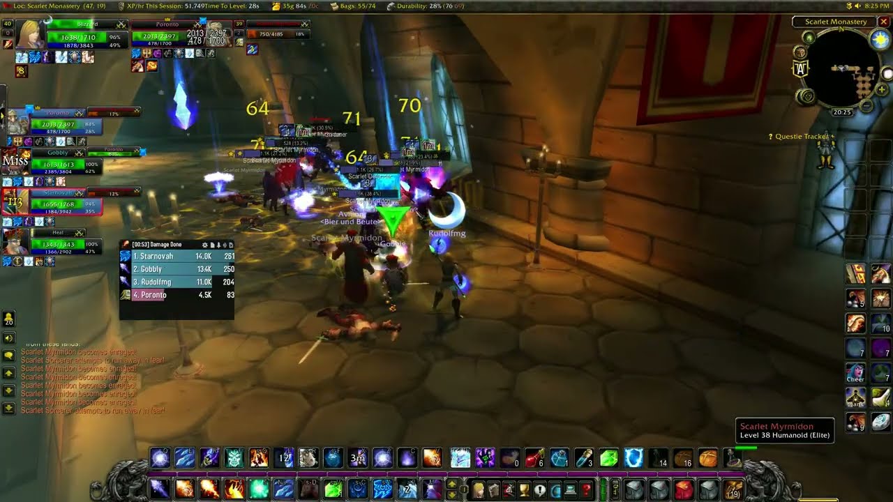 Warcraft Classic - Scarlet Monastery cathedral sub 14min run