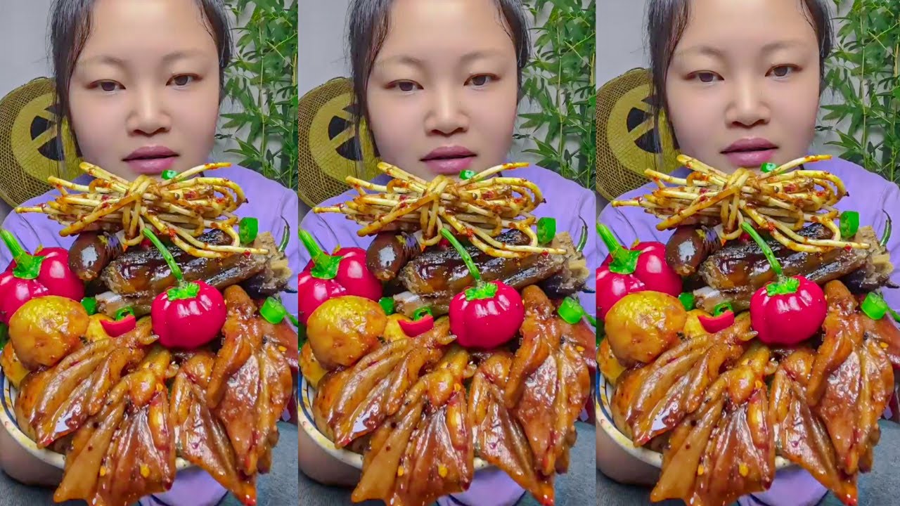 Let’s Eat with Jin: Spicy Duck Feet & Fried Pork Belly with Veggies | Delicious Home Cooking