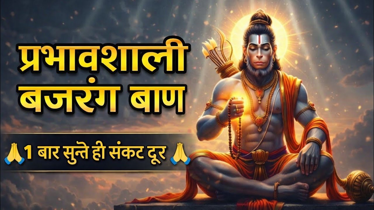 प्रभावशाली बजरंग बाण | 1 बार सुनते ही संकट दूर | Powerful Bajrang Baan#bajarngbaan #hanumanchalisa 