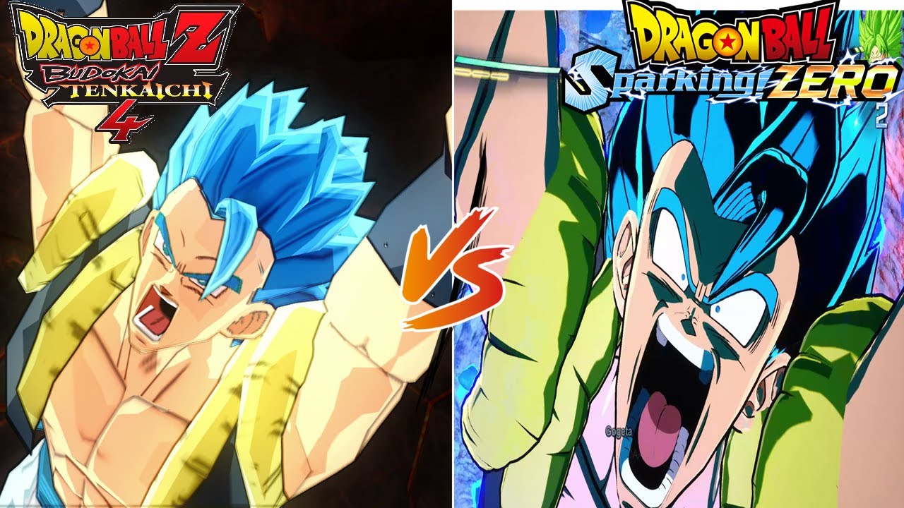Tenkaichi 4 vs Sparking! Zero Comparison SSB/SSGSS Gogeta Supers and Ultimate