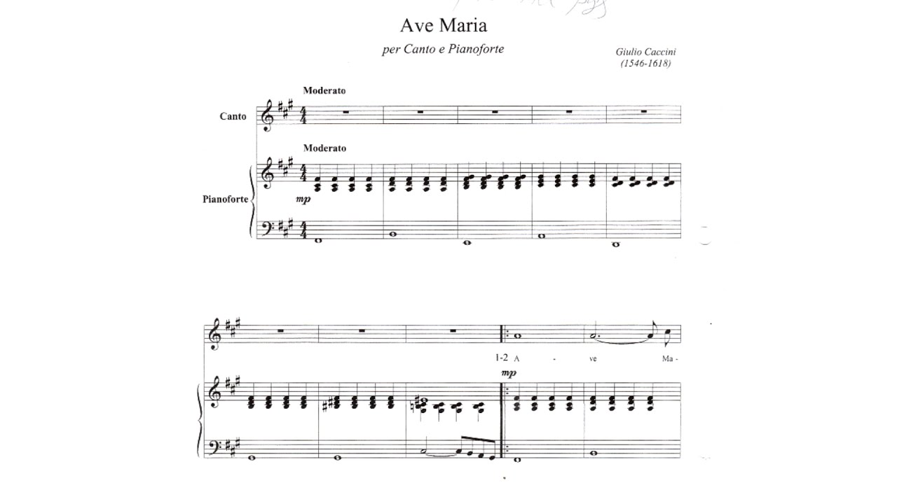 Ave Maria: Giulio Caccini - Piano accompaniment
