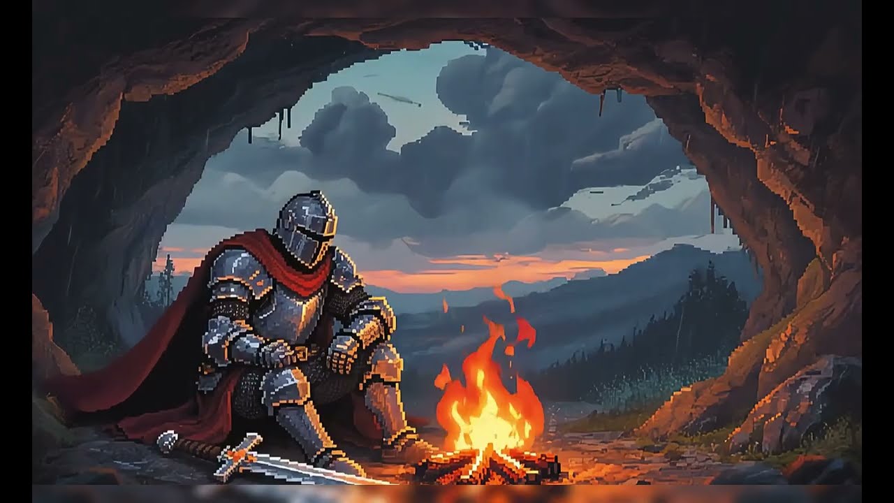 Knight Sheltering From Rain Cave Campfire Relaxing Sounds 여자 노래 추천