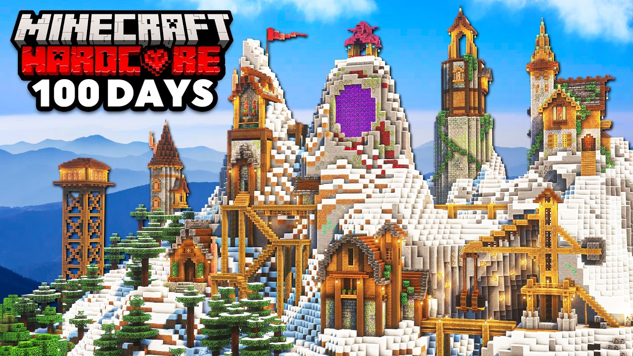 I Survived 100 Days on a MOUNTAIN in Minecraft Hardcore