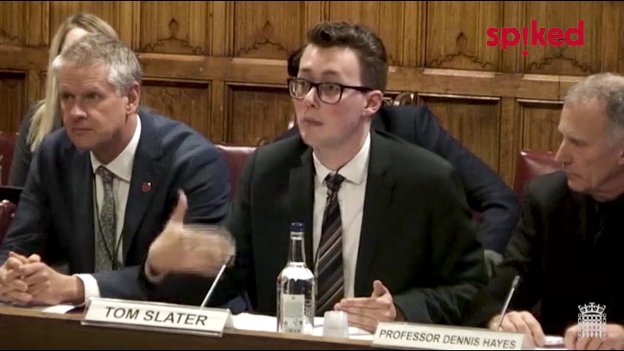 Tom Slater giving evidence on campus censorship to the Joint Committee on Human Rights