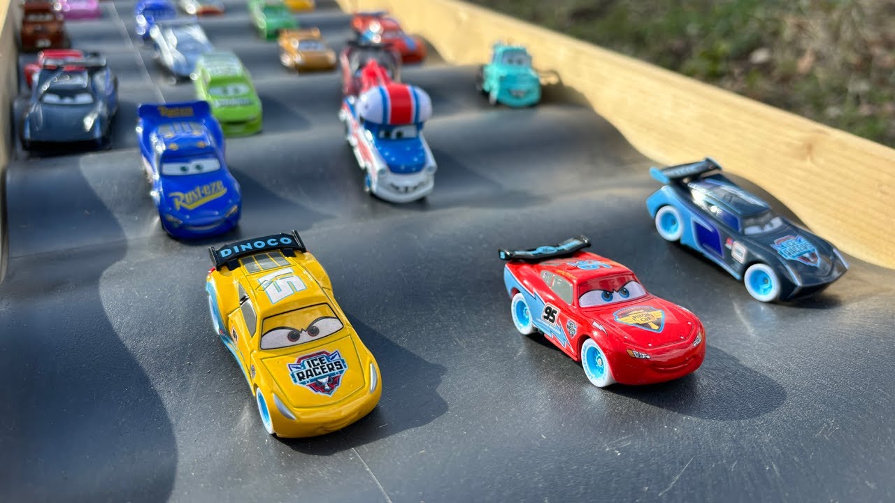 Disney Cars Tomica ☆ Handmade Winding Slope Speed ​​3 Course Race