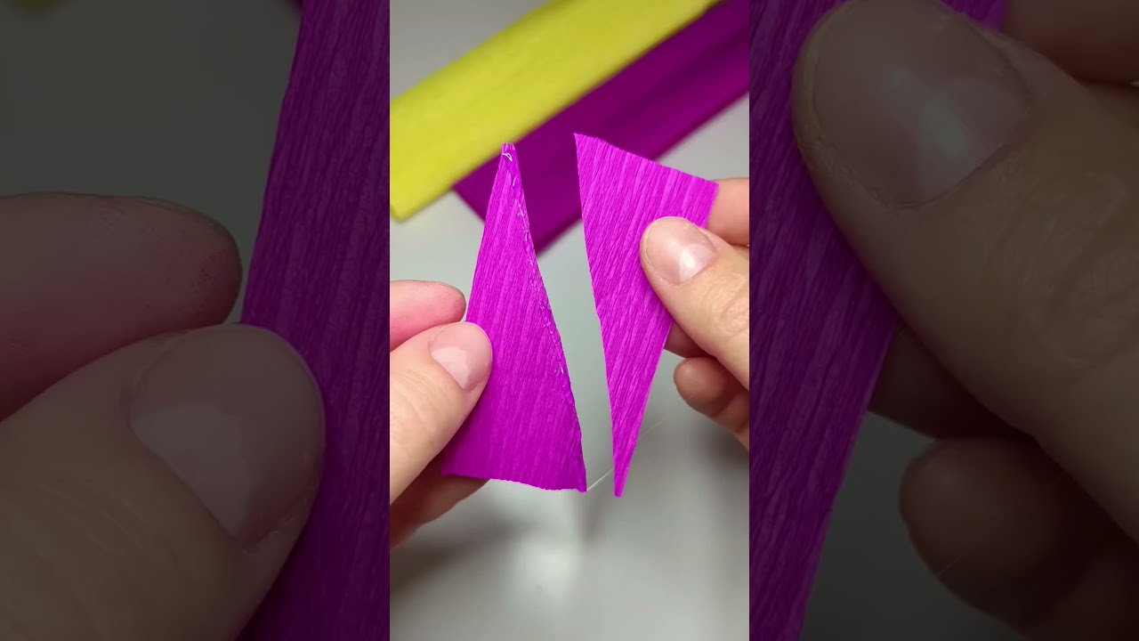 Flower with paper #diyflower #paperflower #howtomakeflowers #crepepaperflower #easycraftidea