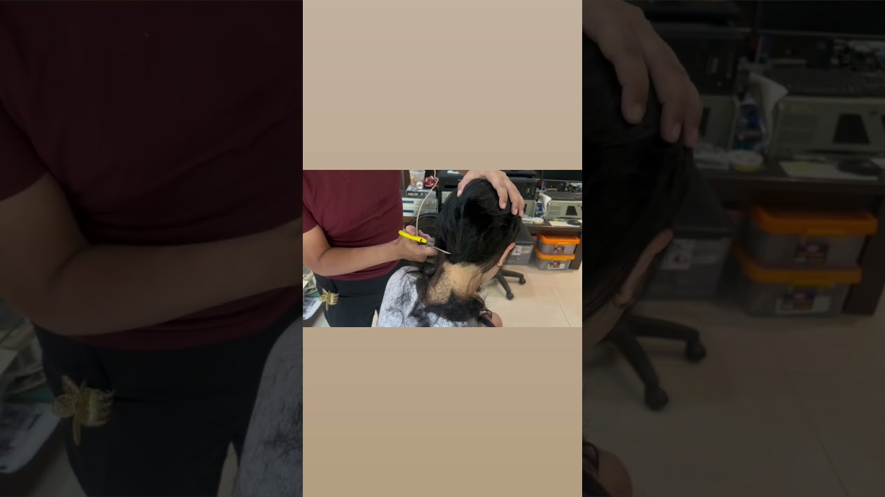 long hair to short, going to bald full video available on membership.. #headshave #gundul #hairplay