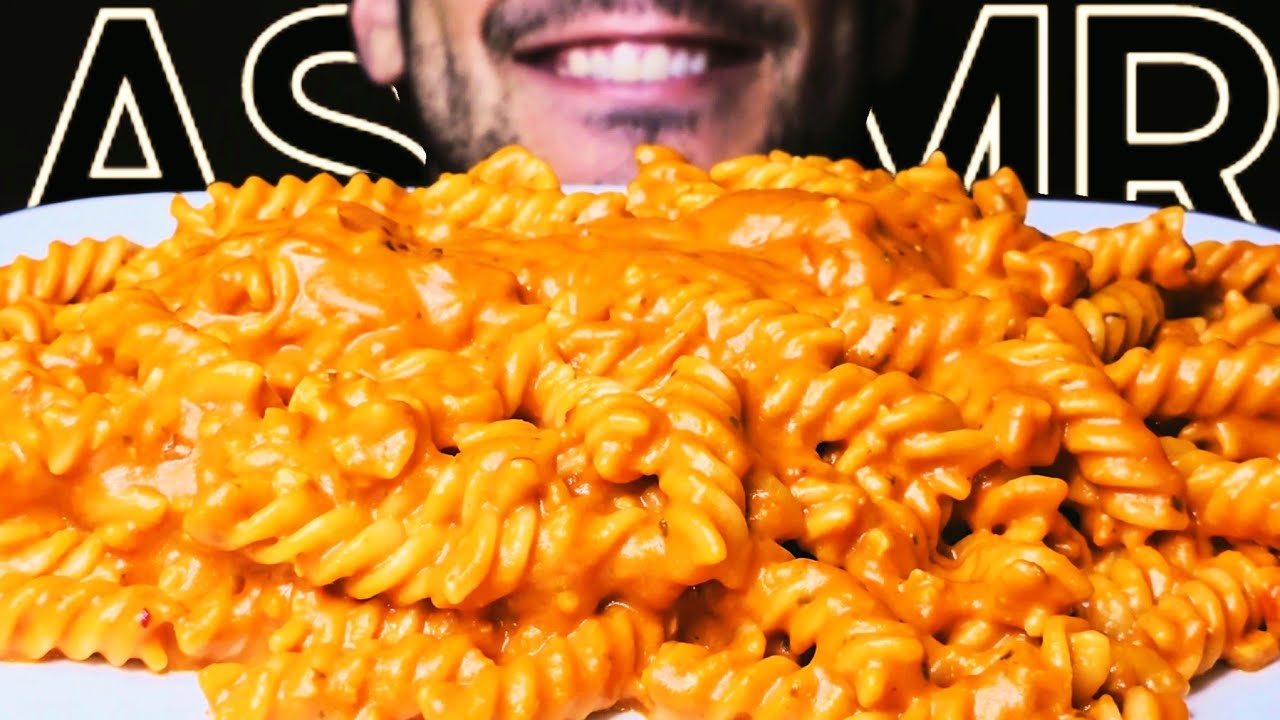 ASMR FUSILLI PESTO ROSSO PASTA (EATING SOUNDS) NO TALKING MUKBANG