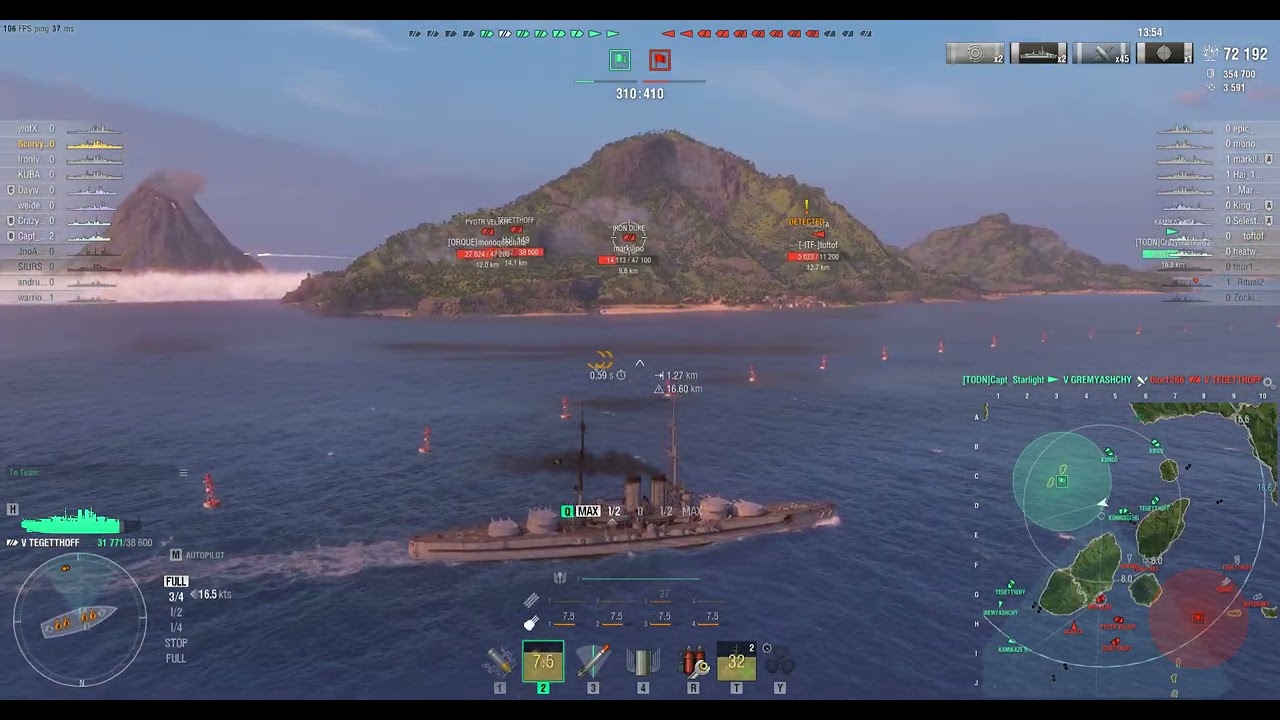World of Warships. Tegetthoff, Solomon Islands. 145k Damage.