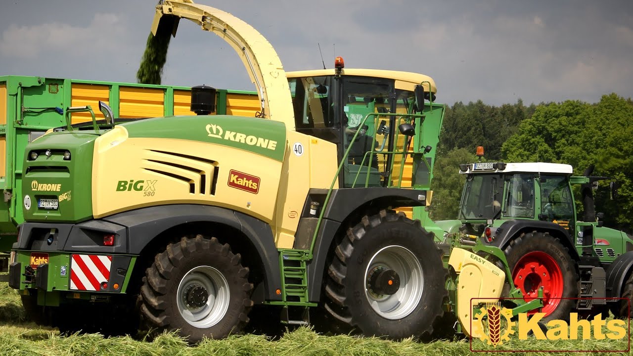 [LU Kahts]  Krone BIG X 580 Feldhäcksler am Gras und Grünroggen häckseln
