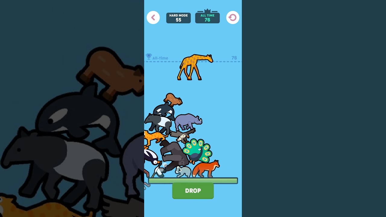 🖨 25 Minutes: 🌐 Offline Games: Animal Stack [Hard]