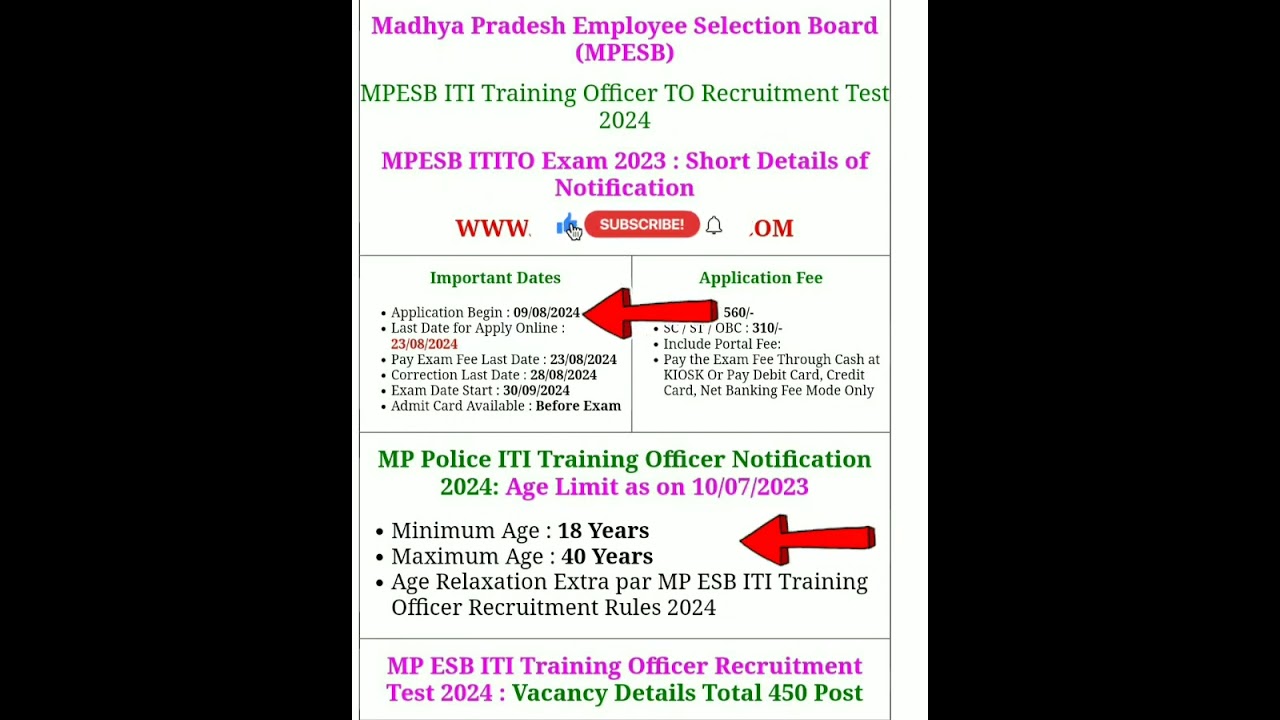 MP ESB ITI Training Officer Recruitment Test 2024 #mp #officer #recruitment #short