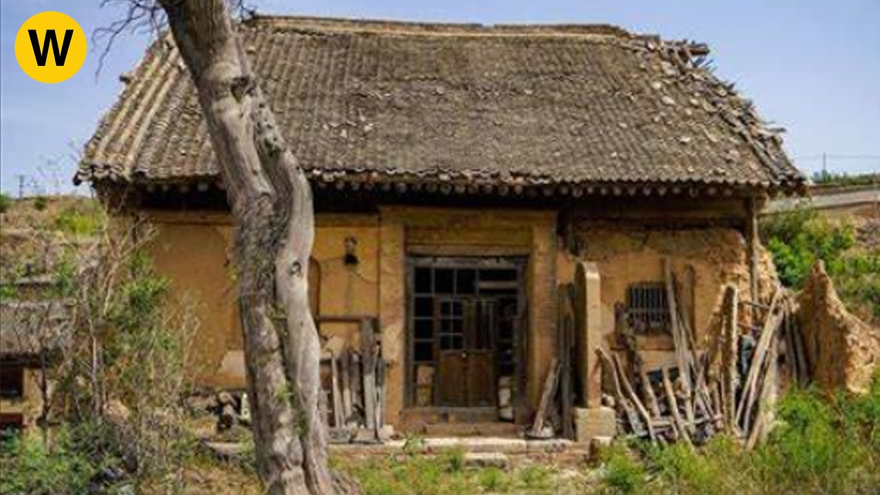 Being Inherited an old house from his grandfather, middle-aged man renovating it to live in.